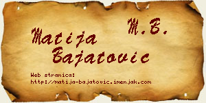 Matija Bajatović vizit kartica